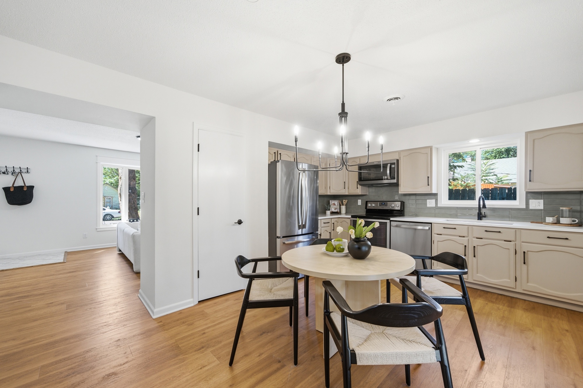 Open kitchen and dining view