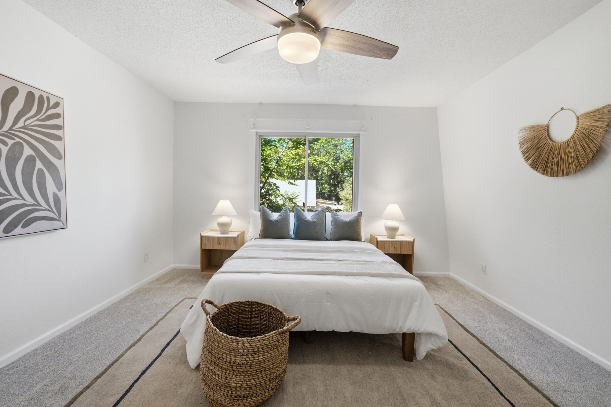 Primary bedroom with natural light