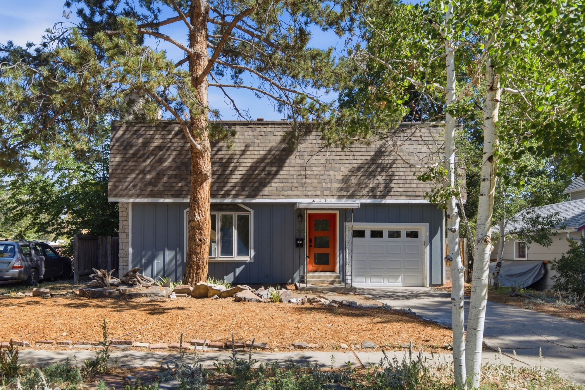 Front exterior with red door