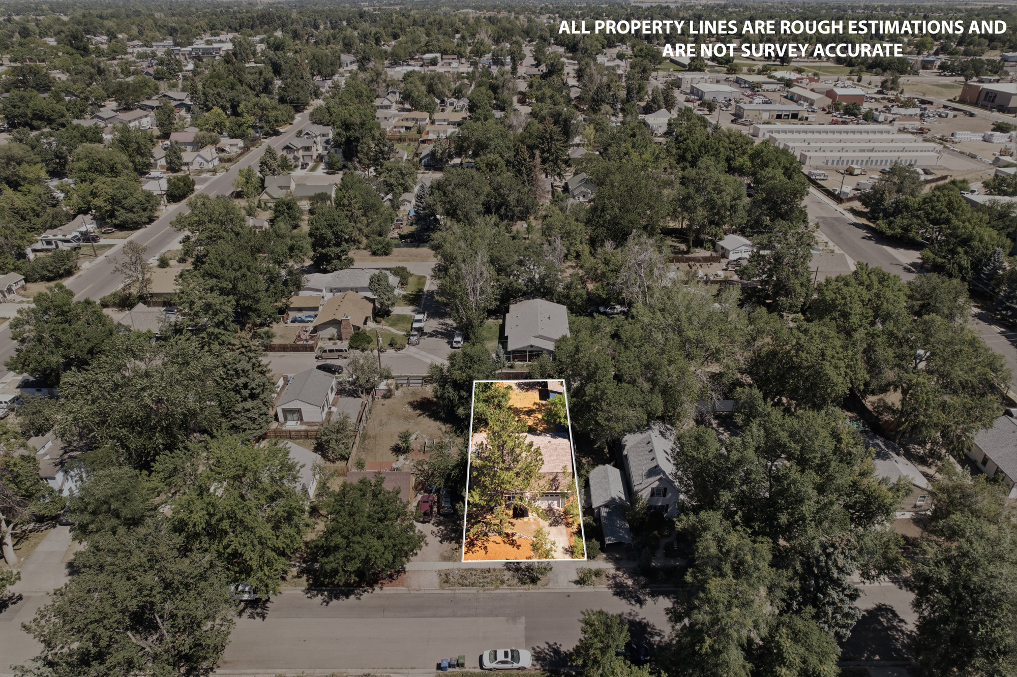 Aerial view of the property