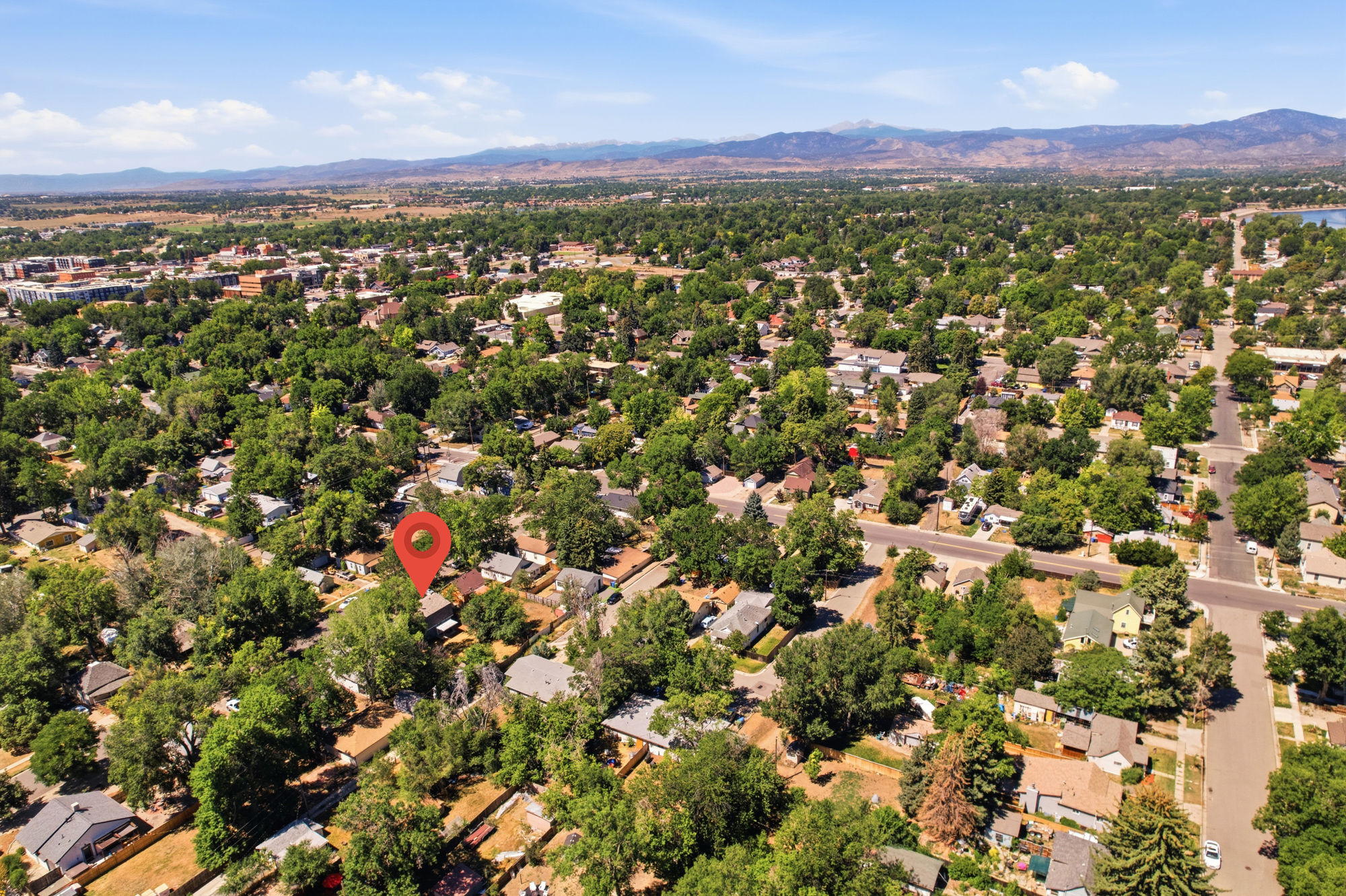 Aerial view of the neighborhood