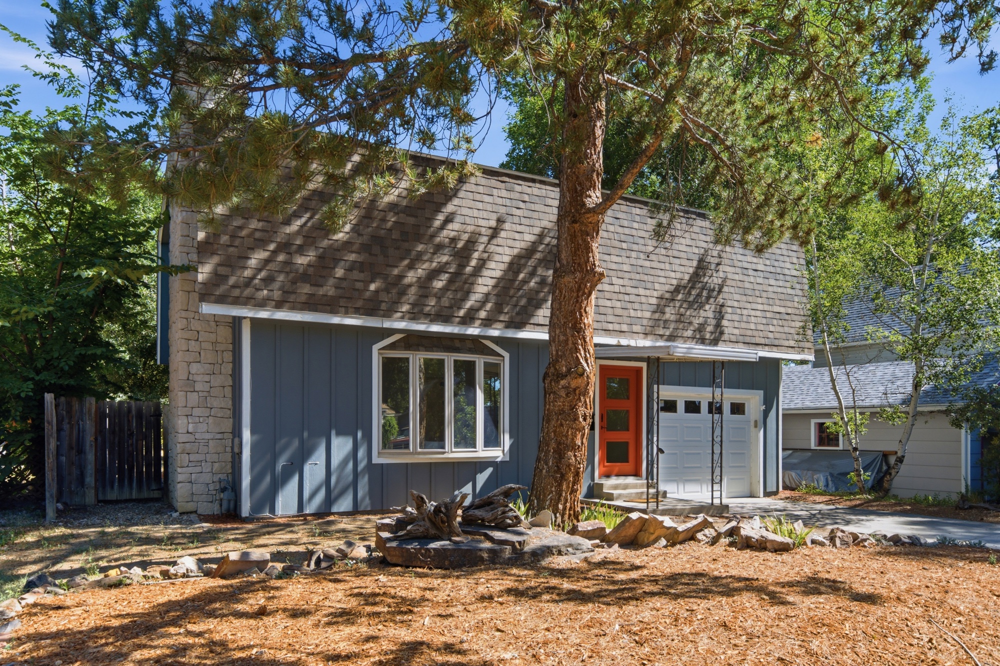 Front exterior, angled view